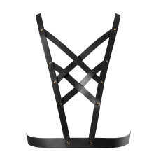 Портупея з екошкіри Bijoux Indiscrets Maze – Cross Cleavage Harness Black