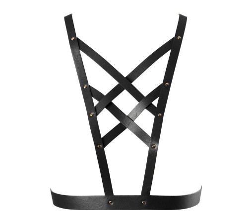 Портупея з екошкіри Bijoux Indiscrets Maze – Cross Cleavage Harness Black