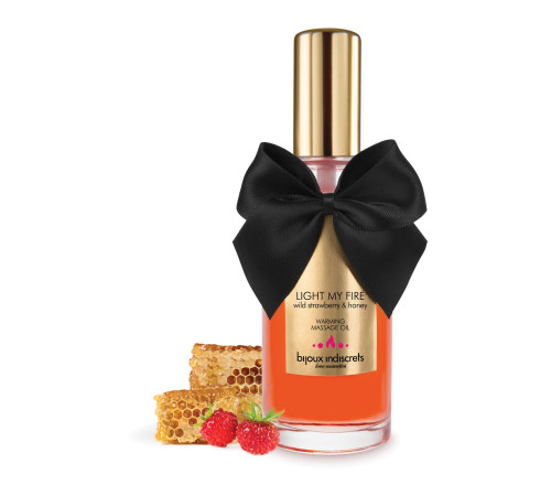 Розігрівальна олія Bijoux Indiscrets Light my Fire – Wild Strawberry&Honey