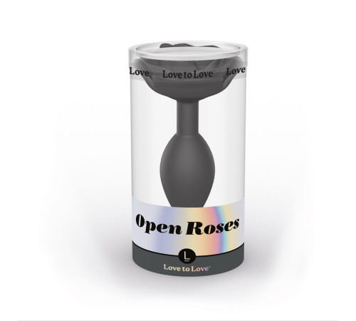 Силіконова анальна пробка Love To Love OPEN ROSES L SIZE - BLACK ONYX