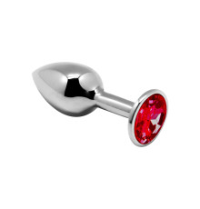 Металева анальна пробка з кристалом Alive Mini Metal Butt Plug Red M