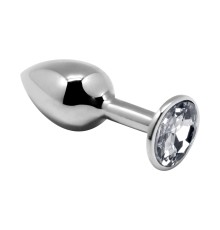 Металева анальна пробка з кристалом Alive Mini Metal Butt Plug White L