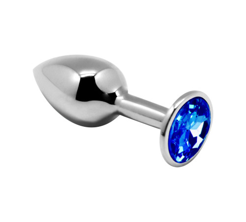 Металева анальна пробка з кристалом Alive Mini Metal Butt Plug Blue L