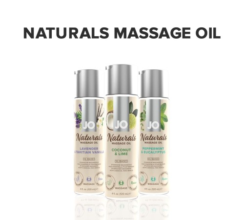 Масажна олія JO Naturals Massage Oil Coconut&Lime з натуральними ефірними оліями 120мл