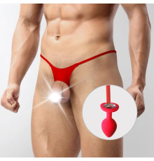 Чоловічі труси XS-2XL із силіконовою анальною пробкою Art of Sex - Joni plug panties size S Red