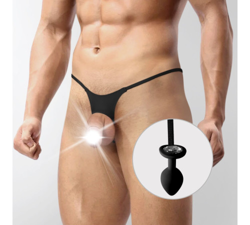 Чоловічі труси XS-2XL із силіконовою анальною пробкою Art of Sex - Joni plug panties size M Black