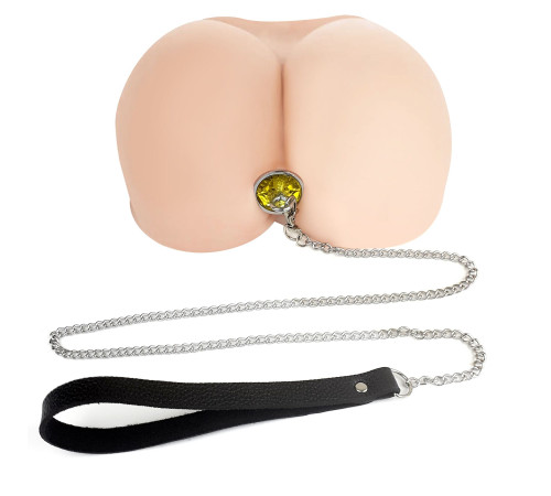 Металева анальна пробка Art of Sex Metal Anal Plug with Leash size M з повідцем