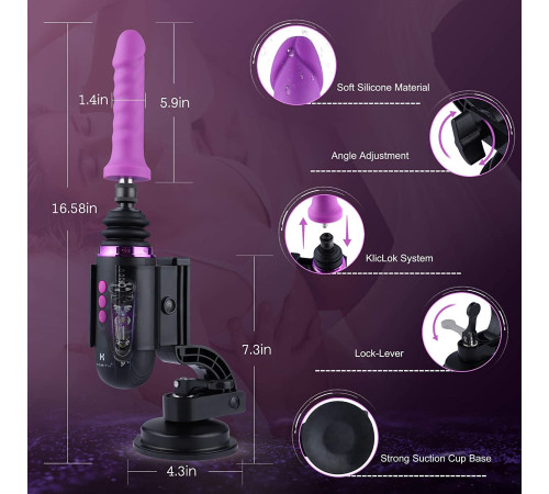 Міні секс-машина Hismith Mini Capsule Sex-Machine with Strong Suction Cup, потужна, перезаряджувана