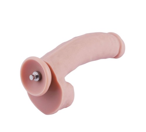 Силіконовий фалоімітатор для секс-машин Hismith 8.3″ Silicone Dildo, вигнутий, система KlicLok