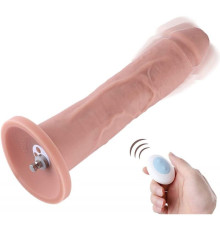 Фалоімітатор 10.2″ з вібрацією для секс-машин Hismith Silicone Dildo with Vibe, KlicLok, пульт ДК