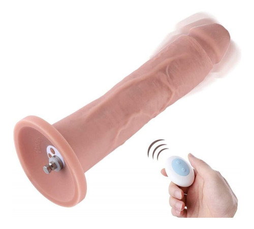 Фалоімітатор 10.2″ з вібрацією для секс-машин Hismith Silicone Dildo with Vibe, KlicLok, пульт ДК