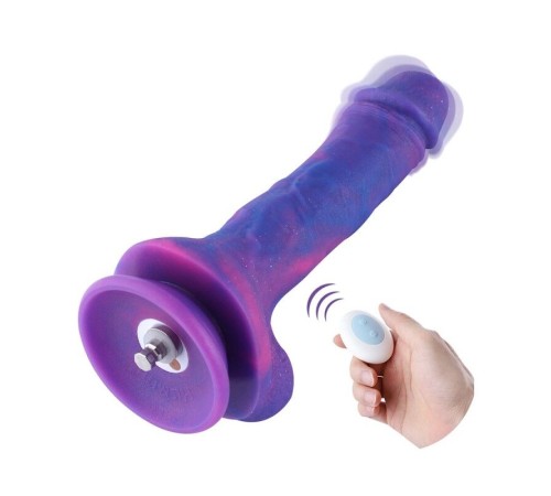 Фалоімітатор 8.2″ з вібрацією для секс-машин Hismith Purple Silicone Dildo with Vibe, KlicLok