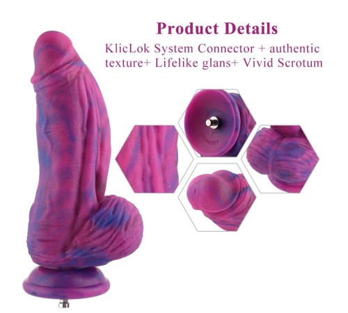 Фалоімітатор для секс-машин Hismith 9.45″ Silicone Fantasy Series Dildo, система кріплення KlicLok