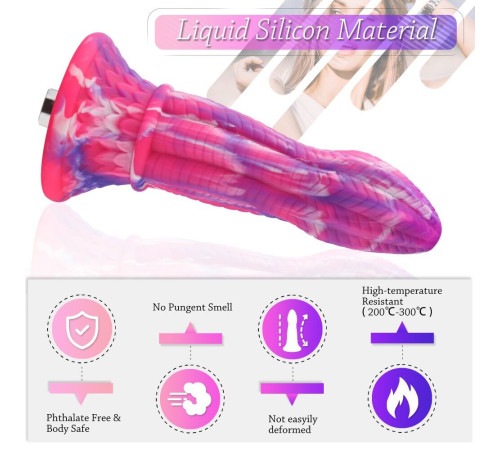 Фалоімітатор для секс-машин Hismith 10.3″ Silicone Monster Dildo Series, KlicLok та присоска