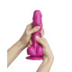 Реалістичний фалоімітатор Strap-On-Me Sliding Skin Realistic Dildo Fuchsia M, ефект рухливої шкіри