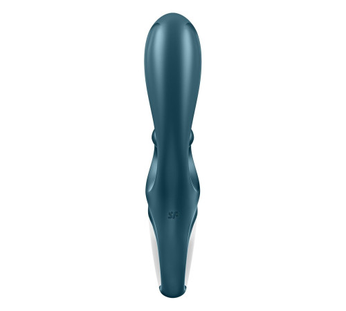 Смарт вібратор-кролик Satisfyer Hug Me Bluegrey, 2 мотори, діаметр 4,2см, широка кліторальна частина