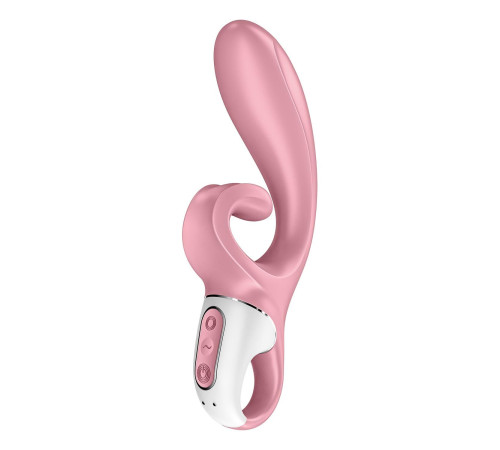 Смарт вібратор-кролик Satisfyer Hug Me Pink, 2 мотори, діаметр 4,2см, широка кліторальна частина