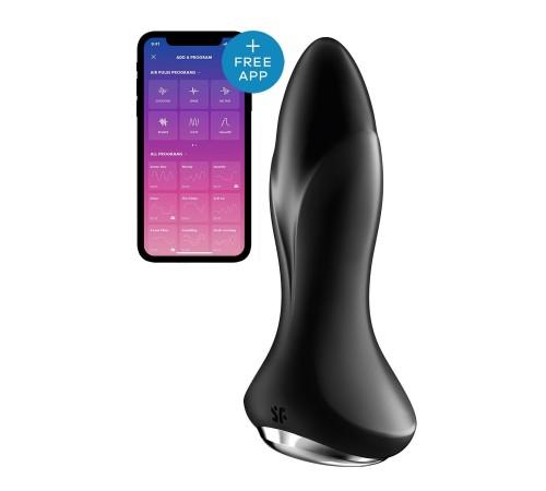 Анальна смарт-вібропробка із перлинним масажем Satisfyer Rotator Plug 1+ Black