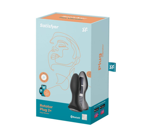 Анальна смарт-вібропробка із перлинним масажем Satisfyer Rotator Plug 2+ Black