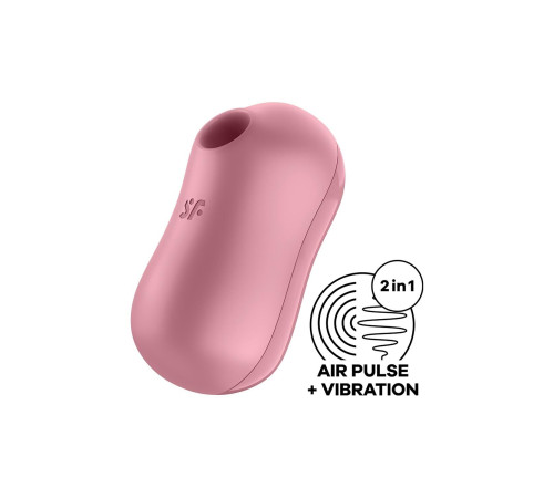 Вакуумний стимулятор із вібрацією Satisfyer Cotton Candy Light Red