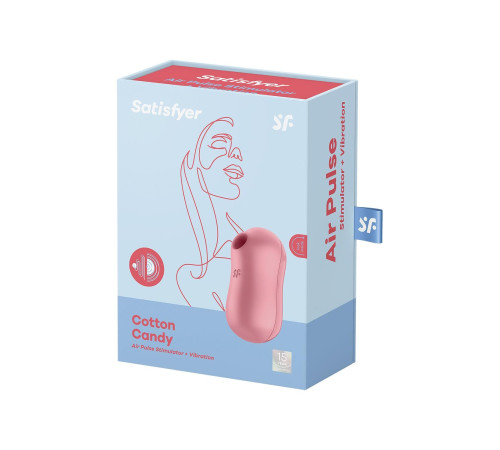 Вакуумний стимулятор із вібрацією Satisfyer Cotton Candy Light Red