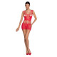 Бодістокінг мінісукня з метеликами Passion BS090 One Size red