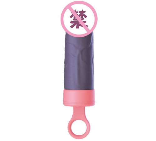 Вібратор CuteVibe Teddy Pink (Black Dildo), реалістичний вібратор під виглядом морозива