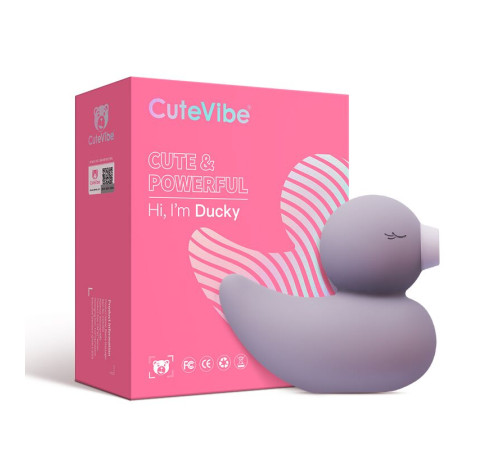 Вакуумний вібратор-качечка CuteVibe Ducky Grey