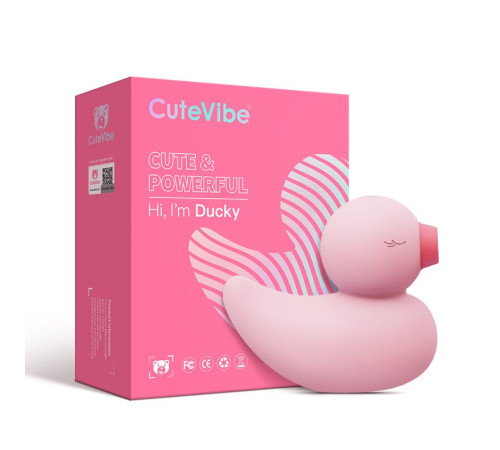 Вакуумний вібратор-качечка CuteVibe Ducky Pink