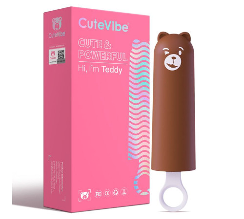 Вібратор CuteVibe Teddy Brown (Pink Dildo), реалістичний вібратор під виглядом морозива