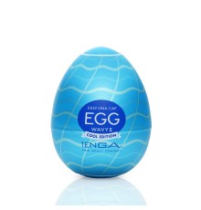 Мастурбатор-яйце Tenga Egg Wavy II Cool з подвійним хвилястим рельєфом та охолоджувальним ефектом