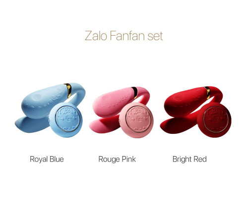 Смартвібратор для пар Zalo Fanfan set Royal Blue, пульт ДК