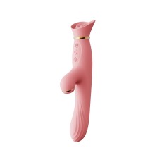 Вібратор з підігрівом та вакуумною стимуляцією клітора Zalo - ROSE Vibrator Strawberry Pink