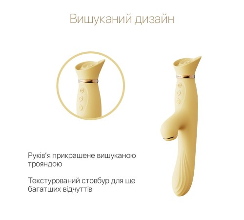 Вібратор з підігрівом та вакуумною стимуляцією клітора Zalo - ROSE Vibrator Lemon Yellow