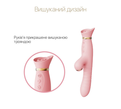 Пульсатор-вібратор із вакуумною стимуляцією клітора Zalo - ROSE Thruster Strawberry Pink