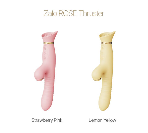 Пульсатор-вібратор із вакуумною стимуляцією клітора Zalo - ROSE Thruster Lemon Yellow