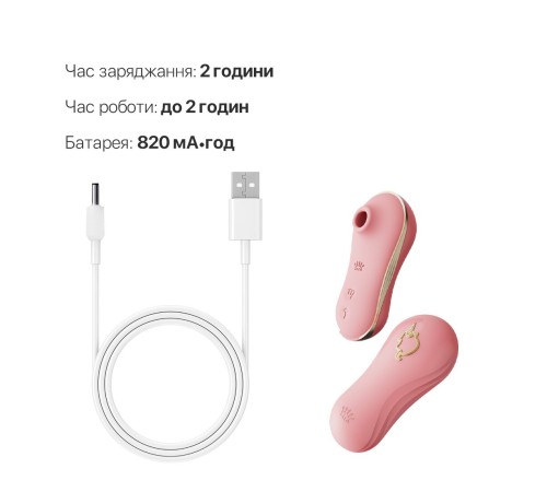 Набір 2в1 Zalo — UNICORN Pink, віброяйце + вакуумний стимулятор