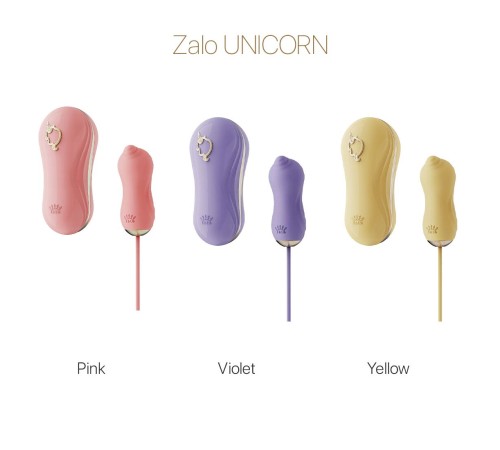 Набір 2в1 Zalo — UNICORN Pink, віброяйце + вакуумний стимулятор