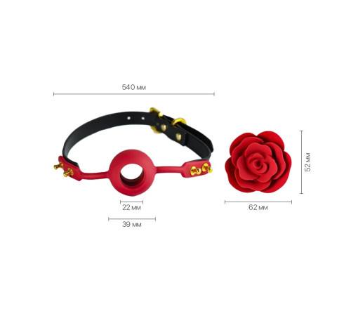 Розкішний кляп у вигляді троянди Zalo - Rose Ball Gag, подвійне використання