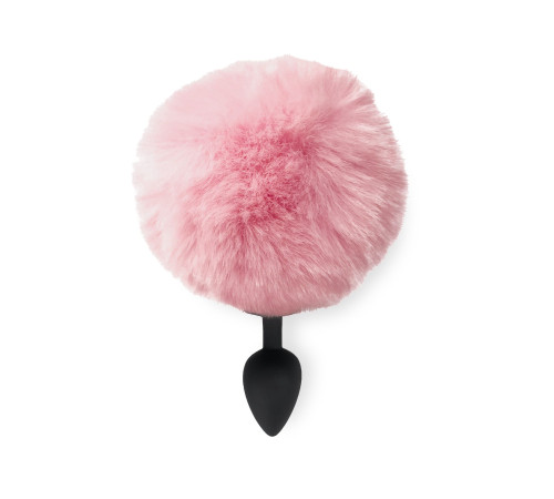 Силіконова анальна пробка М Art of Sex - Silicone Bunny Tails Butt plug Pink, діаметр 3,5 см