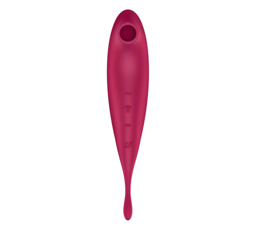 Смарт-вібратор для клітора з вакуумною стимуляцією Satisfyer Twirling Pro+ dark red