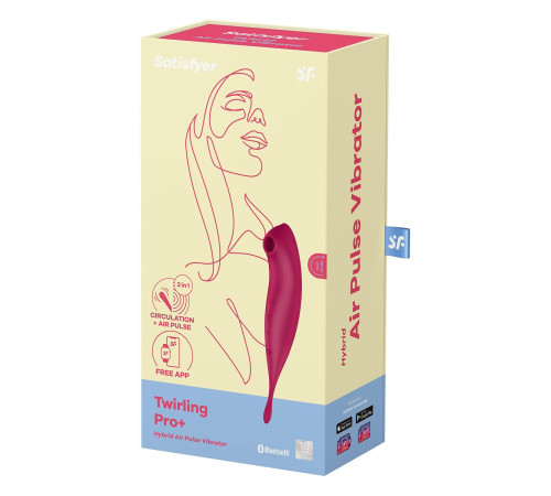 Смарт-вібратор для клітора з вакуумною стимуляцією Satisfyer Twirling Pro+ dark red