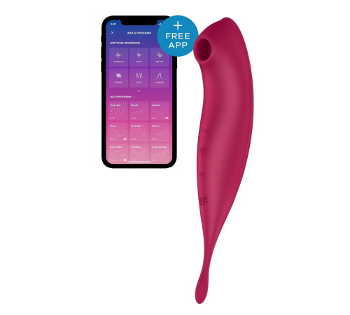 Смарт-вібратор для клітора з вакуумною стимуляцією Satisfyer Twirling Pro+ dark red