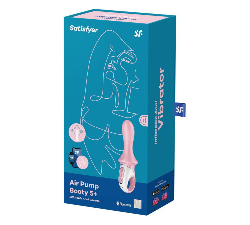 Анальний смарт-вібратор Satisfyer Air Pump Booty 5+, надувається