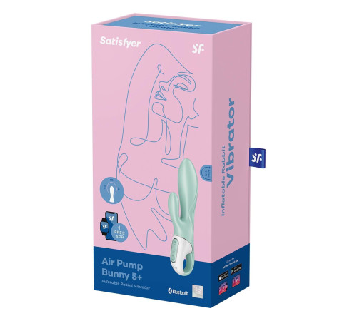 Смарт вібратор-кролик Satisfyer Air Pump Bunny 5+, надувається