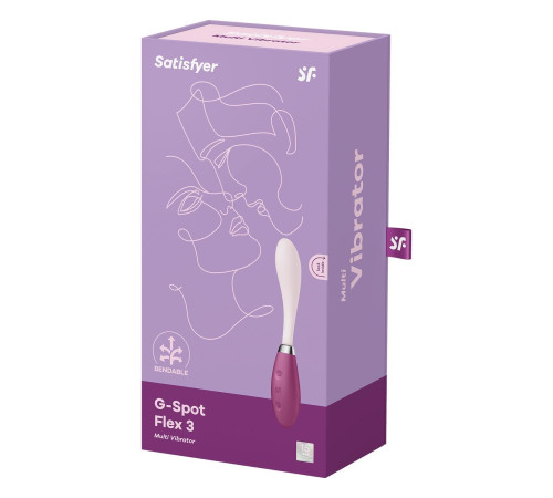 Вібратор Satisfyer G-Spot Flex 3 Red, гнучкий стовбур із фіксацією положення