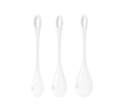 Набір йоні намистин Satisfyer Yoni Power 1 White, діаметр 2-2,5-3см, вага 22-46-74гр