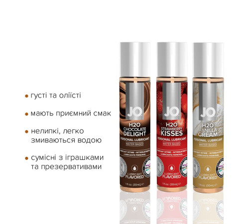 Набір JO Tri-Me Triple Pack — Neapolitan (3×30 мл) три різні смаки оральних змазок