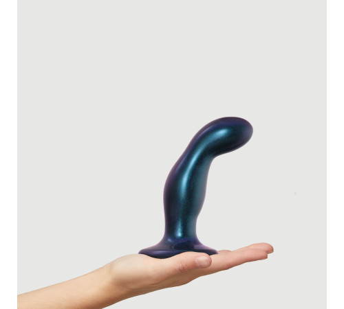 Дилдо Strap-On-Me DILDO PLUG SNAKY METALLIC BLUE, розмір M, діаметр 4 см, ввідна довжина 15,3 см