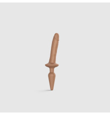 Анальна пробка з дилдо 2в1 Strap-On-Me SWITCH PLUG-IN REALISTIC DILDO Caramel S, діаметр 3,3/2,9 см